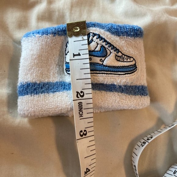 Nike Air Force 1 wristband/sweatband white carolina blue set of 2 - Picture 5 of 5